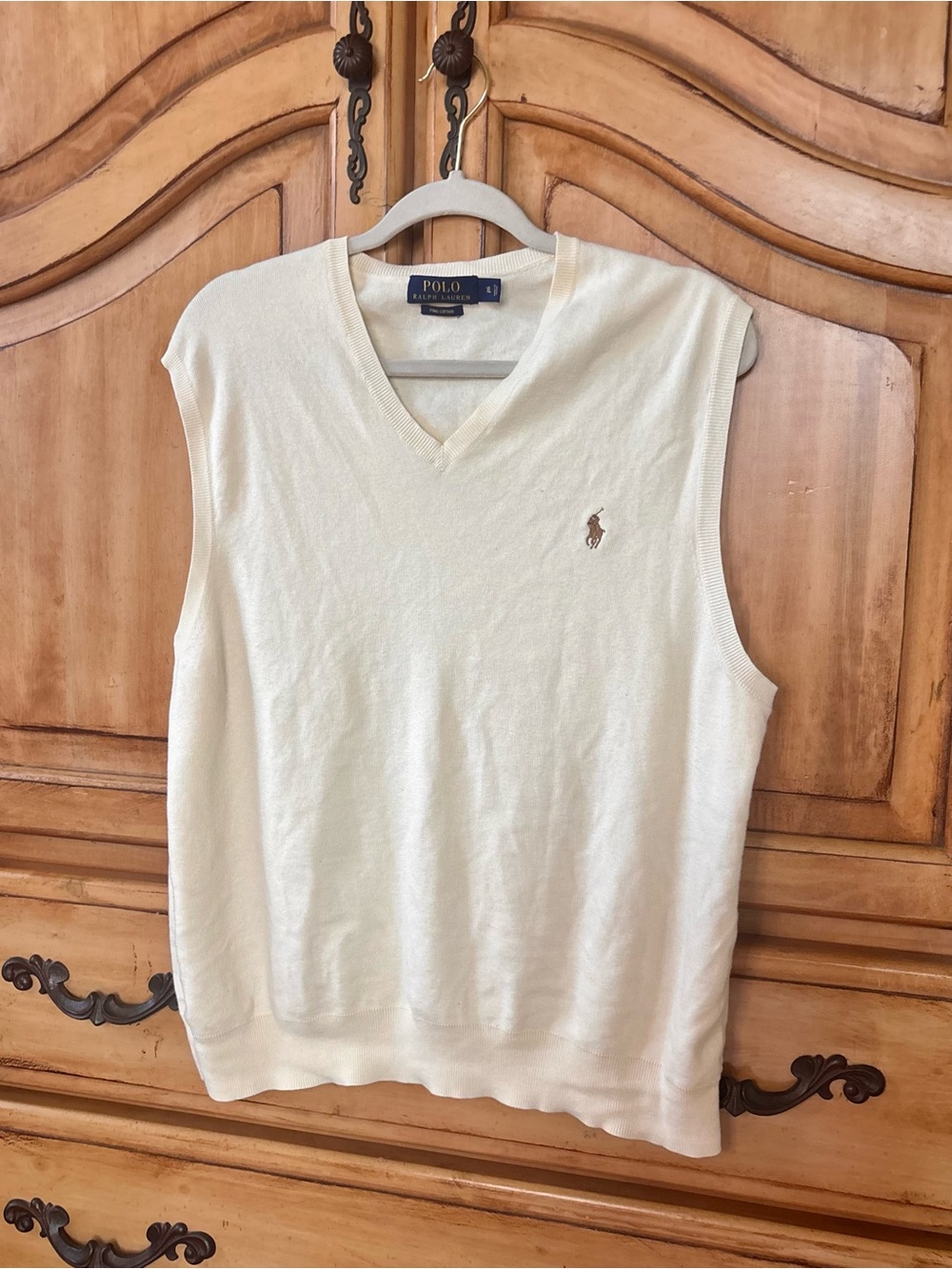 Polo by Ralph Lauren Cream V-Neck Sweater Vest